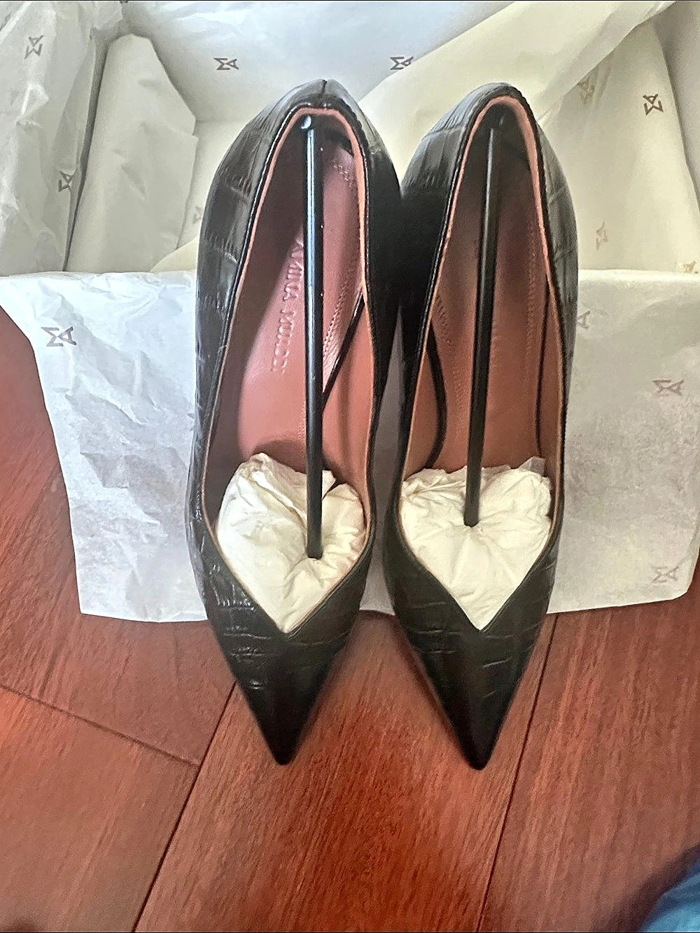 Amina Muaddi Giorgia Pump Pointed Pump in Black EU 35.5 NWT